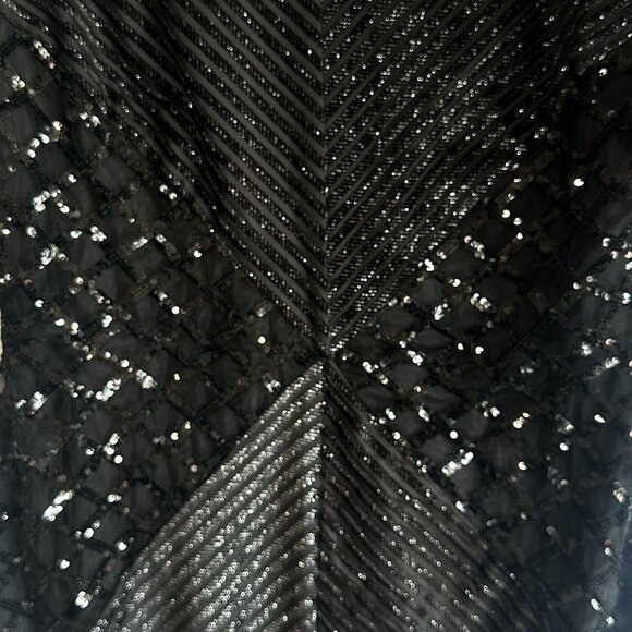 BCBGMAXAZRIA Black Long Sleeve Ciana Sparkle Evening Mini Dress Size 8 NWT - Picture 8 of 15